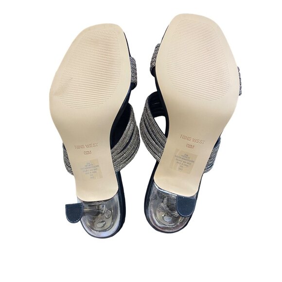 NINE WEST Women’s Dancy5 Heeled Sandals NIB Size 8.5M Black - Picture 5 of 6